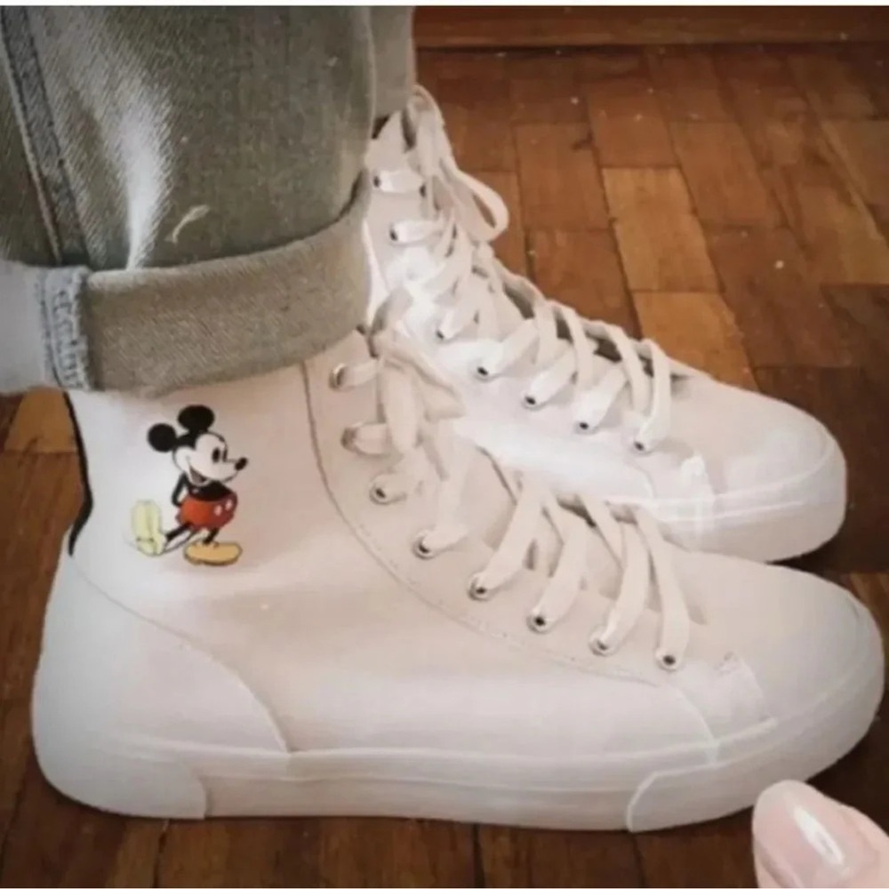 Zara Disney Mickey Mouse High Top Canvas Sneakers In Pristine Condition 37 size - Picture 5 of 7